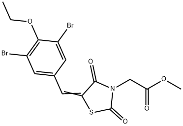 methyl [5-(3,5-dibromo-4-ethoxybenzylidene)-2,4-dioxo-1,3-thiazolidin-3-yl]acetate Struktur