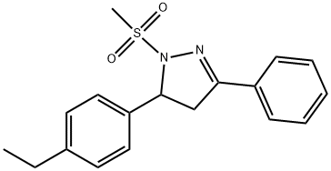 5-(4-ethylphenyl)-1-(methylsulfonyl)-3-phenyl-4,5-dihydro-1H-pyrazole Struktur