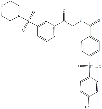 2-[3-(4-morpholinylsulfonyl)phenyl]-2-oxoethyl 4-[(4-bromophenyl)sulfonyl]benzoate Struktur