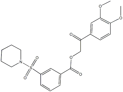 2-(3,4-dimethoxyphenyl)-2-oxoethyl 3-(1-piperidinylsulfonyl)benzoate Struktur