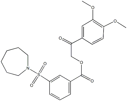 2-(3,4-dimethoxyphenyl)-2-oxoethyl 3-(1-azepanylsulfonyl)benzoate Struktur