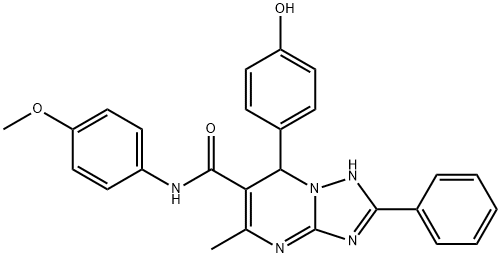 7-(4-hydroxyphenyl)-N-(4-methoxyphenyl)-5-methyl-2-phenyl-4,7-dihydro[1,2,4]triazolo[1,5-a]pyrimidine-6-carboxamide Struktur