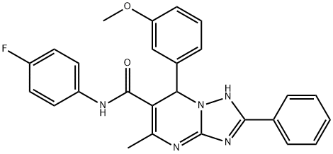 N-(4-fluorophenyl)-7-(3-methoxyphenyl)-5-methyl-2-phenyl-4,7-dihydro[1,2,4]triazolo[1,5-a]pyrimidine-6-carboxamide Struktur