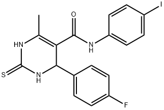 4-(4-fluorophenyl)-N-(4-iodophenyl)-6-methyl-2-thioxo-1,2,3,4-tetrahydro-5-pyrimidinecarboxamide Struktur