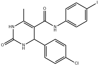 4-(4-chlorophenyl)-N-(4-iodophenyl)-6-methyl-2-oxo-1,2,3,4-tetrahydro-5-pyrimidinecarboxamide Struktur