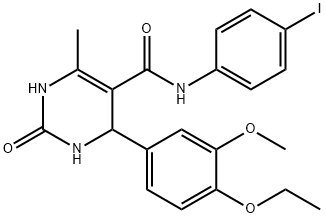 4-(4-ethoxy-3-methoxyphenyl)-N-(4-iodophenyl)-6-methyl-2-oxo-1,2,3,4-tetrahydro-5-pyrimidinecarboxamide Struktur