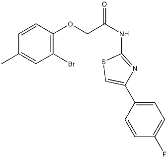 2-(2-bromo-4-methylphenoxy)-N-[4-(4-fluorophenyl)-1,3-thiazol-2-yl]acetamide Struktur