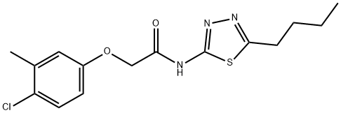 N-(5-butyl-1,3,4-thiadiazol-2-yl)-2-(4-chloro-3-methylphenoxy)acetamide Struktur