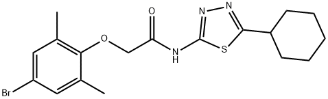 2-(4-bromo-2,6-dimethylphenoxy)-N-(5-cyclohexyl-1,3,4-thiadiazol-2-yl)acetamide Struktur