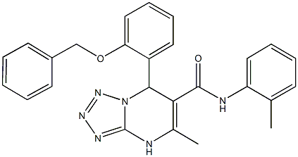 7-[2-(benzyloxy)phenyl]-5-methyl-N-(2-methylphenyl)-4,7-dihydrotetraazolo[1,5-a]pyrimidine-6-carboxamide Struktur