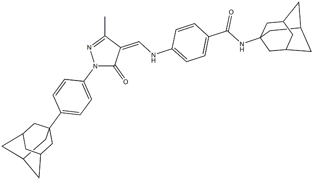 N-(1-adamantyl)-4-[({1-[4-(1-adamantyl)phenyl]-3-methyl-5-oxo-1,5-dihydro-4H-pyrazol-4-ylidene}methyl)amino]benzamide Struktur