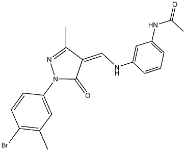 N-[3-({[1-(4-bromo-3-methylphenyl)-3-methyl-5-oxo-1,5-dihydro-4H-pyrazol-4-ylidene]methyl}amino)phenyl]acetamide Struktur