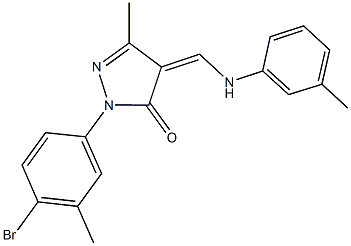 2-(4-bromo-3-methylphenyl)-5-methyl-4-(3-toluidinomethylene)-2,4-dihydro-3H-pyrazol-3-one Struktur