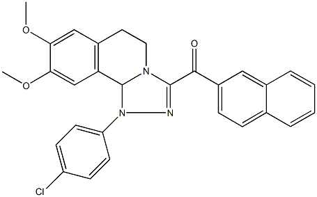 [1-(4-chlorophenyl)-8,9-dimethoxy-1,5,6,10b-tetrahydro[1,2,4]triazolo[3,4-a]isoquinolin-3-yl](2-naphthyl)methanone Struktur