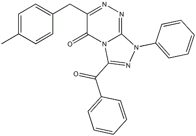 3-benzoyl-6-(4-methylbenzyl)-1-phenyl[1,2,4]triazolo[3,4-c][1,2,4]triazin-5(1H)-one Struktur