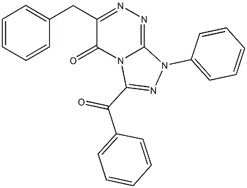 3-benzoyl-6-benzyl-1-phenyl[1,2,4]triazolo[3,4-c][1,2,4]triazin-5(1H)-one Struktur