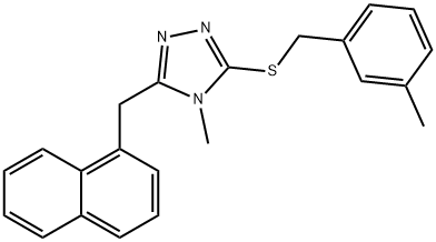 3-methylbenzyl 4-methyl-5-(1-naphthylmethyl)-4H-1,2,4-triazol-3-yl sulfide Struktur