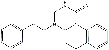 1-(2-ethylphenyl)-5-(2-phenylethyl)-1,3,5-triazinane-2-thione Struktur