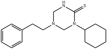 1-cyclohexyl-5-(2-phenylethyl)-1,3,5-triazinane-2-thione Struktur