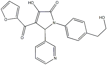 4-(2-furoyl)-3-hydroxy-1-[4-(2-hydroxyethyl)phenyl]-5-(3-pyridinyl)-1,5-dihydro-2H-pyrrol-2-one Struktur