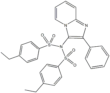 4-ethyl-N-[(4-ethylphenyl)sulfonyl]-N-(2-phenylimidazo[1,2-a]pyridin-3-yl)benzenesulfonamide Struktur