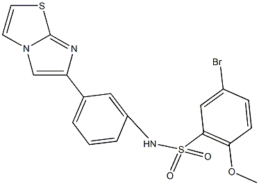 5-bromo-N-(3-imidazo[2,1-b][1,3]thiazol-6-ylphenyl)-2-methoxybenzenesulfonamide Struktur