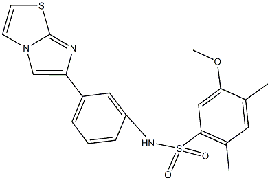 N-(3-imidazo[2,1-b][1,3]thiazol-6-ylphenyl)-5-methoxy-2,4-dimethylbenzenesulfonamide Struktur