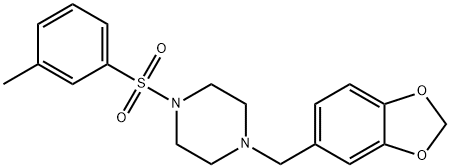 1-(1,3-benzodioxol-5-ylmethyl)-4-[(3-methylphenyl)sulfonyl]piperazine Struktur