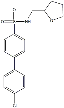 4'-chloro-N-(tetrahydro-2-furanylmethyl)[1,1'-biphenyl]-4-sulfonamide Struktur