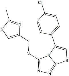 5-(4-chlorophenyl)[1,3]thiazolo[2,3-c][1,2,4]triazol-3-yl (2-methyl-1,3-thiazol-4-yl)methyl sulfide Struktur