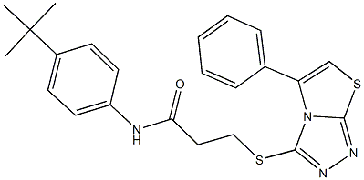 N-(4-tert-butylphenyl)-3-[(5-phenyl[1,3]thiazolo[2,3-c][1,2,4]triazol-3-yl)sulfanyl]propanamide Struktur