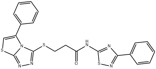 N-(3-phenyl-1,2,4-thiadiazol-5-yl)-3-[(5-phenyl[1,3]thiazolo[2,3-c][1,2,4]triazol-3-yl)sulfanyl]propanamide Struktur