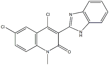 3-(1H-benzimidazol-2-yl)-4,6-dichloro-1-methyl-2(1H)-quinolinone Struktur