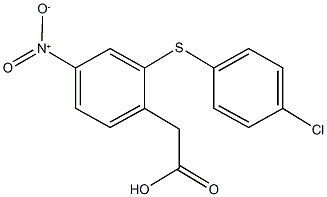 {2-[(4-chlorophenyl)sulfanyl]-4-nitrophenyl}acetic acid Struktur