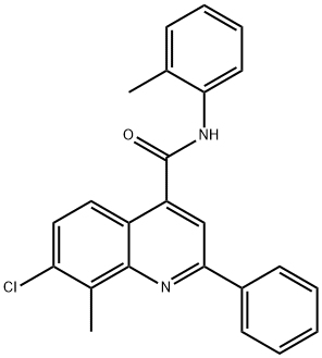 7-chloro-8-methyl-N-(2-methylphenyl)-2-phenyl-4-quinolinecarboxamide Struktur