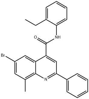 6-bromo-N-(2-ethylphenyl)-8-methyl-2-phenyl-4-quinolinecarboxamide Struktur