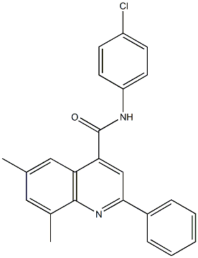 N-(4-chlorophenyl)-6,8-dimethyl-2-phenyl-4-quinolinecarboxamide Struktur