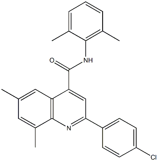 2-(4-chlorophenyl)-N-(2,6-dimethylphenyl)-6,8-dimethyl-4-quinolinecarboxamide Struktur