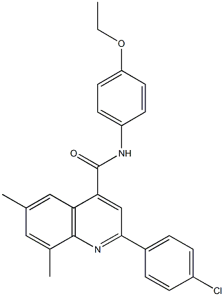 2-(4-chlorophenyl)-N-(4-ethoxyphenyl)-6,8-dimethyl-4-quinolinecarboxamide Struktur