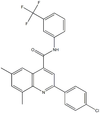 2-(4-chlorophenyl)-6,8-dimethyl-N-[3-(trifluoromethyl)phenyl]-4-quinolinecarboxamide Struktur