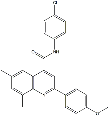 N-(4-chlorophenyl)-2-(4-methoxyphenyl)-6,8-dimethyl-4-quinolinecarboxamide Struktur