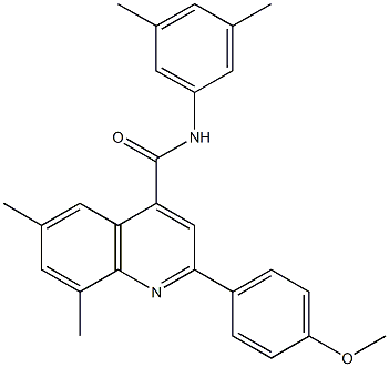 N-(3,5-dimethylphenyl)-2-(4-methoxyphenyl)-6,8-dimethyl-4-quinolinecarboxamide Struktur