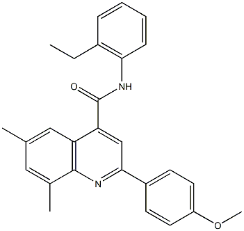 N-(2-ethylphenyl)-2-(4-methoxyphenyl)-6,8-dimethyl-4-quinolinecarboxamide Struktur