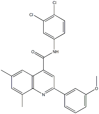 N-(3,4-dichlorophenyl)-2-(3-methoxyphenyl)-6,8-dimethyl-4-quinolinecarboxamide Struktur