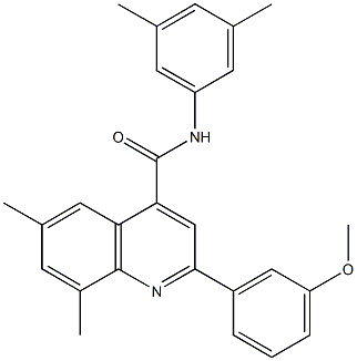 N-(3,5-dimethylphenyl)-2-(3-methoxyphenyl)-6,8-dimethyl-4-quinolinecarboxamide Struktur