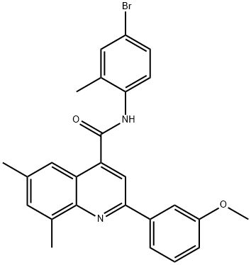 N-(4-bromo-2-methylphenyl)-2-(3-methoxyphenyl)-6,8-dimethyl-4-quinolinecarboxamide Struktur