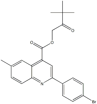 3,3-dimethyl-2-oxobutyl 2-(4-bromophenyl)-6-methyl-4-quinolinecarboxylate Struktur