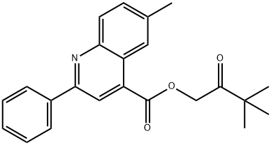 3,3-dimethyl-2-oxobutyl 6-methyl-2-phenyl-4-quinolinecarboxylate Struktur