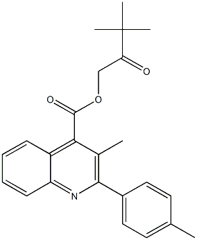 3,3-dimethyl-2-oxobutyl 3-methyl-2-(4-methylphenyl)-4-quinolinecarboxylate Struktur