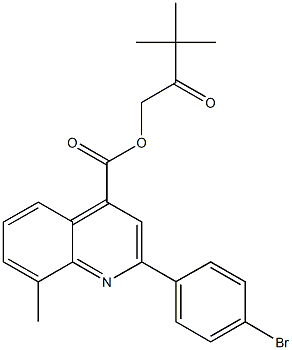 3,3-dimethyl-2-oxobutyl 2-(4-bromophenyl)-8-methyl-4-quinolinecarboxylate Struktur